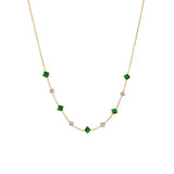 Collier Station Géométrique Émeraude Doré — Doumira