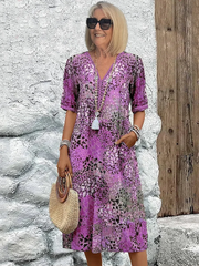 Robe bohème femme fleurie mi-longue - Susan