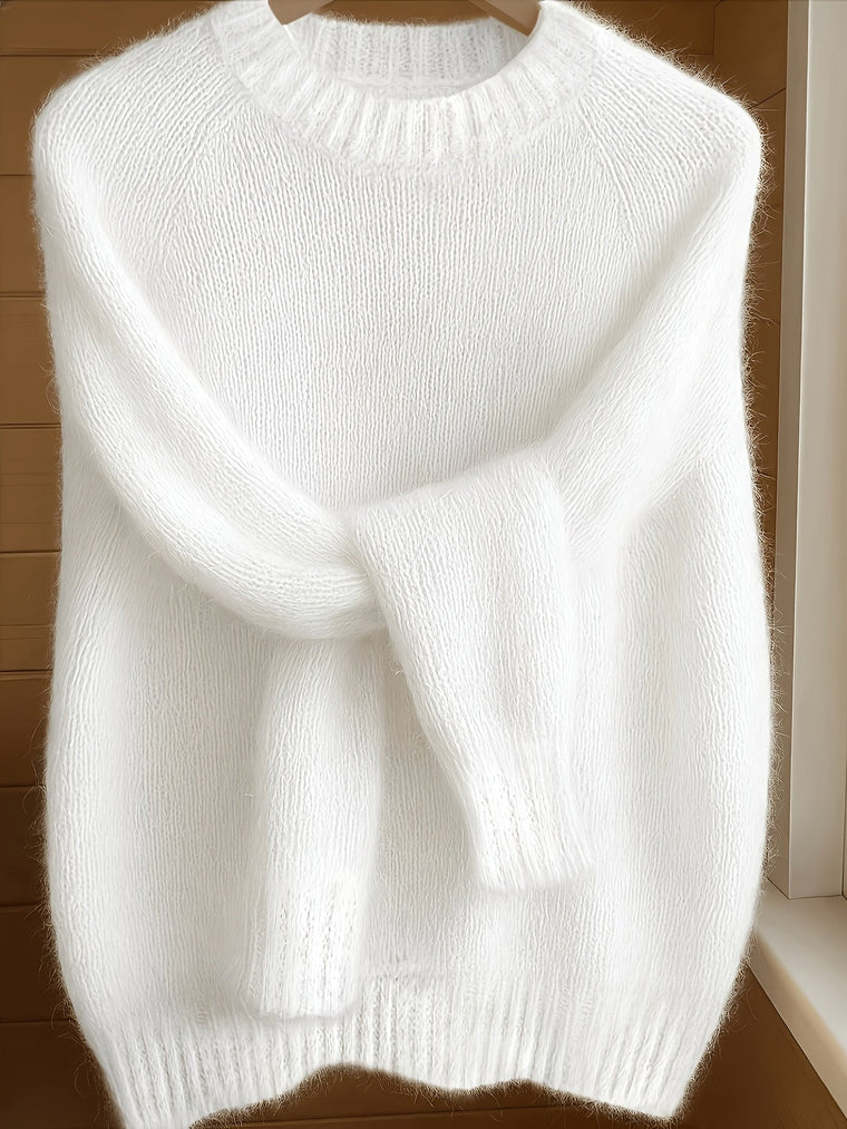 Nathalie - Pull Féminin Mohair Col Rond