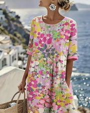 Louise - Robe Lin d'Été Fleurie