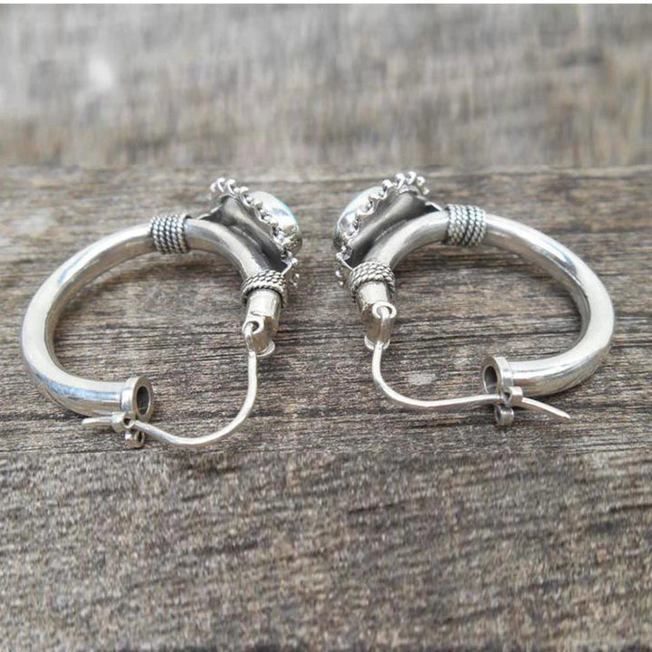 Chic™ | Boucles d'oreilles rétro turquoise — Doumira