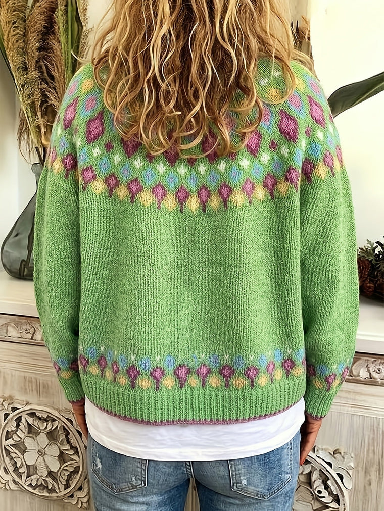 Delphine - Cardigan Féminin Boutonné Brodé
