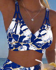 Inès - Bikini Flatteur Taille Haute Imprimé