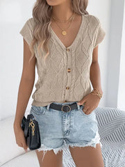 Aurélie - Cardigan Élégant Torsadé Boutonné