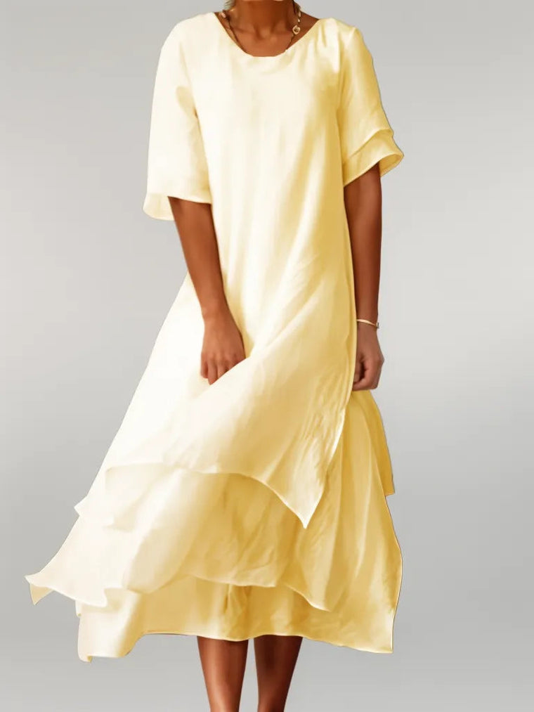 Sandra - Robe en Lin Chic à Volants
