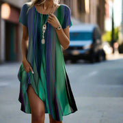 Robe Midi Femme Rayée Tendance - Brigitte