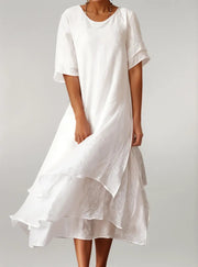 Sandra - Robe en Lin Chic à Volants