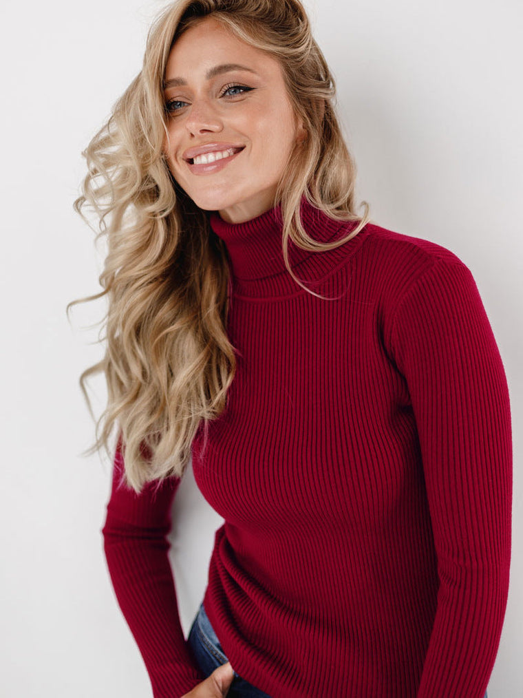 Éléonore - Pull Col Roulé Classique Intemporel Femme