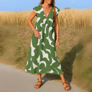 Camille - Robe Longue Imprimée Fluide