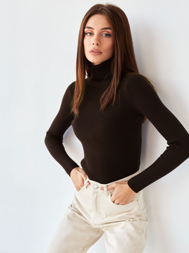Éléonore - Pull Col Roulé Classique Intemporel Femme