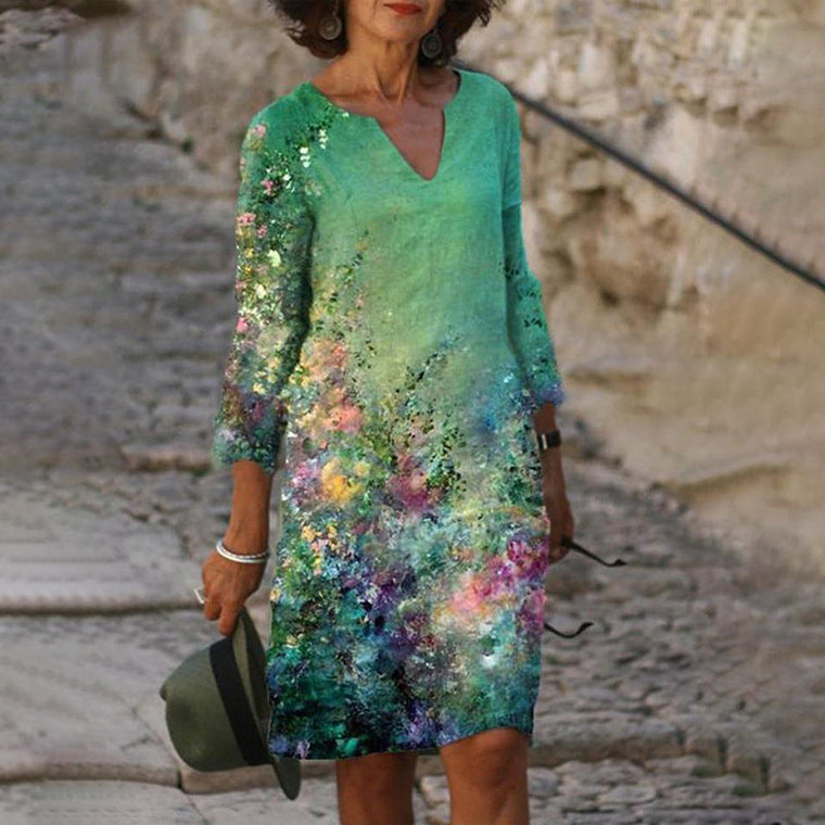 Charlotte - Robe Tunique Lin Fleurie Femme