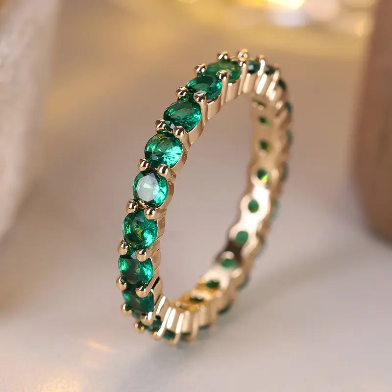 Bague Éternité Émeraude en Or — Doumira