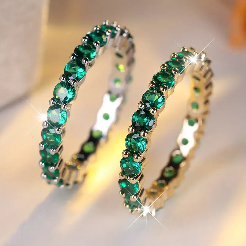 Bague Éternité Émeraude en Or — Doumira