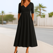Corinne - Robe Portefeuille Manches Courtes Femme