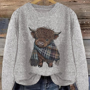 Aurélie - Pull Chic Imprimé Vache