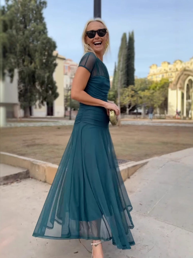 Robe Longue Femme en Mousseline Élégante - Nadine