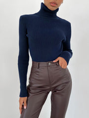 Éléonore - Pull Col Roulé Classique Intemporel Femme