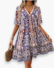 Robe Évasée À Manches Courtes Pour Femme | Midi d'été