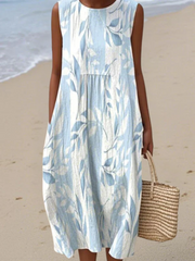 Sophie - Robe Lin Fluide Imprimée