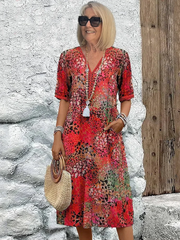Robe bohème femme fleurie mi-longue - Susan