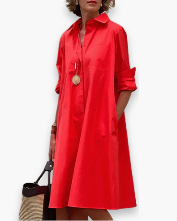 Robe Décontractée À Col Classique | Légère Et Stylée