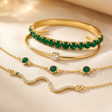 Ensemble de Bracelets en Or et Émeraude — Doumira