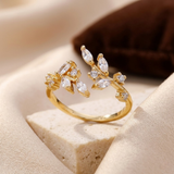 Bague en Or à Feuille Ouverte — Doumira