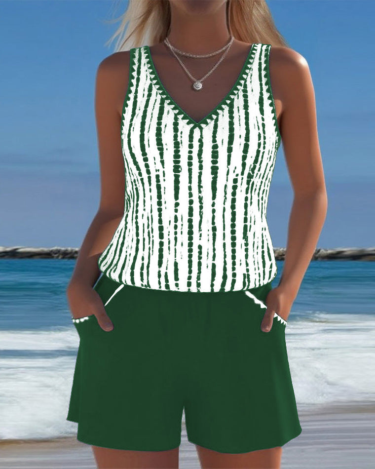 Caroline - Ensemble Plage Chic Col V