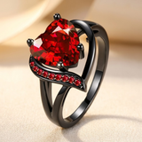 Bague Cœur en Rubis Argent — Doumira