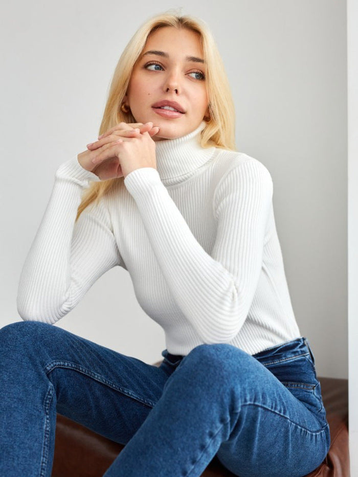 Éléonore - Pull Col Roulé Classique Intemporel Femme