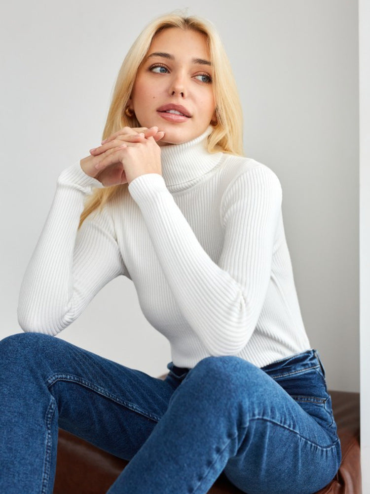 Éléonore - Pull Col Roulé Classique Intemporel Femme