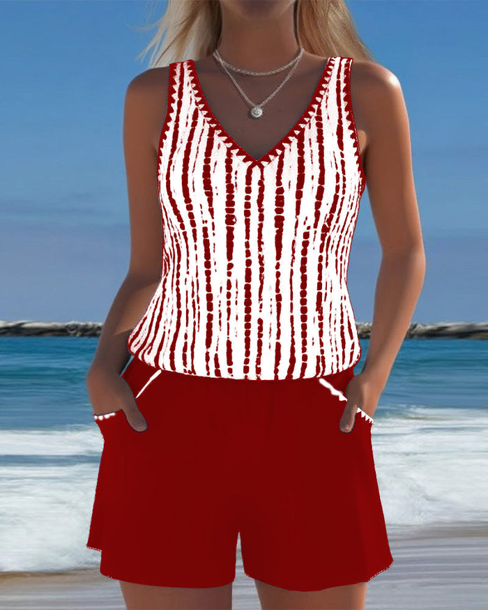 Caroline - Ensemble Plage Chic Col V