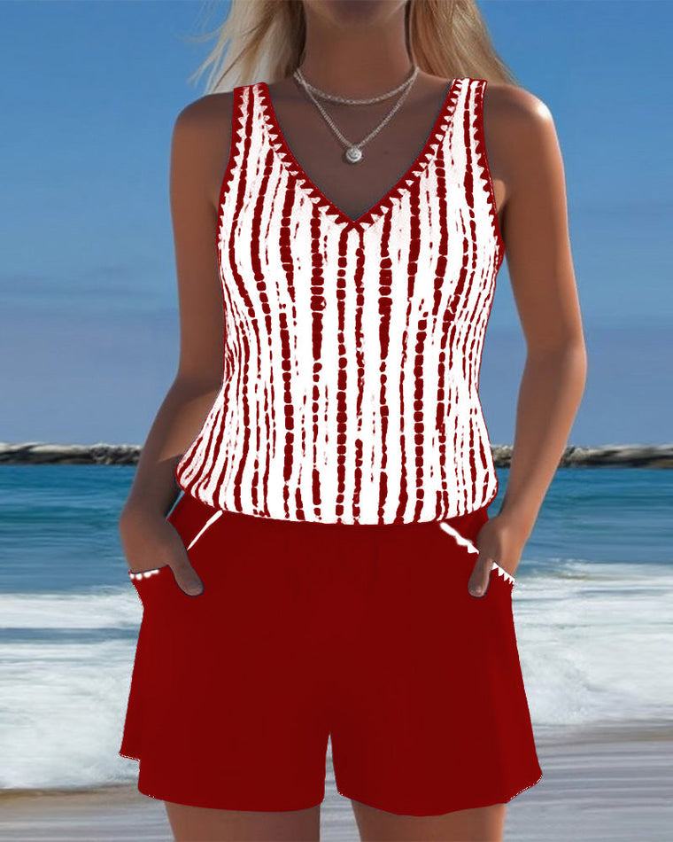 Caroline - Ensemble Plage Chic Col V