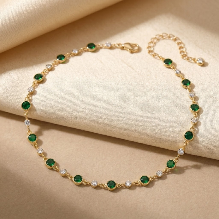 Collier Station Émeraude en Or — Doumira