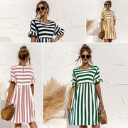 Nathalie - Robe Rayée d'Été Chic