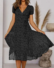 Thérèse - Robe En Mousseline Avec Imprimé Floral Et Col En V Élégant