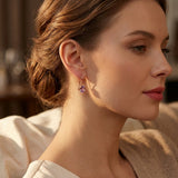 Boucles d'oreilles en améthyste et or rose — Doumira