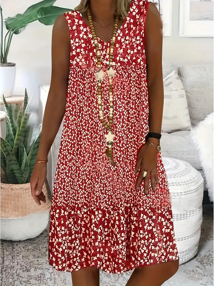 Robe d'Été Femme Fleurie Sans Manches - Julia
