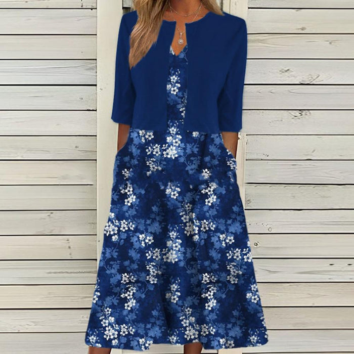 Virginie - Robe Deux Pièces Avec Boléro Fleurie Femme