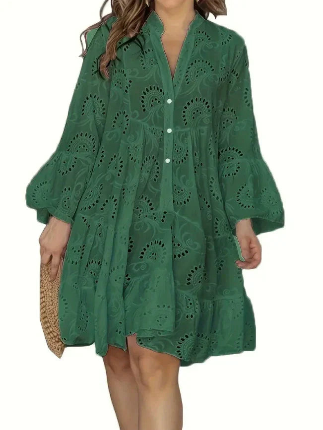 Maryse - Robe Bohème en Broderie Anglaise