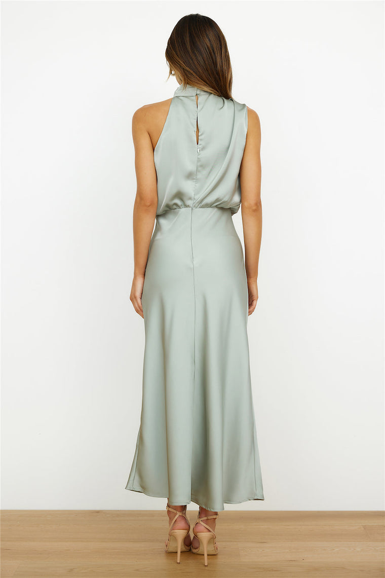 Robe Midi Femme en Satin Dos Nu - Brigitte