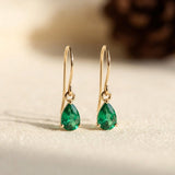Boucles d'oreilles goutte d'eau en or émeraude — Doumira