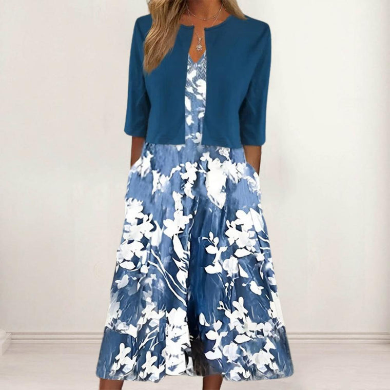 Virginie - Robe Deux Pièces Avec Boléro Fleurie Femme