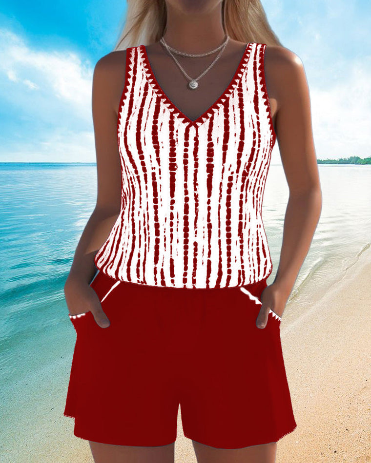 Caroline - Ensemble Plage Chic Col V