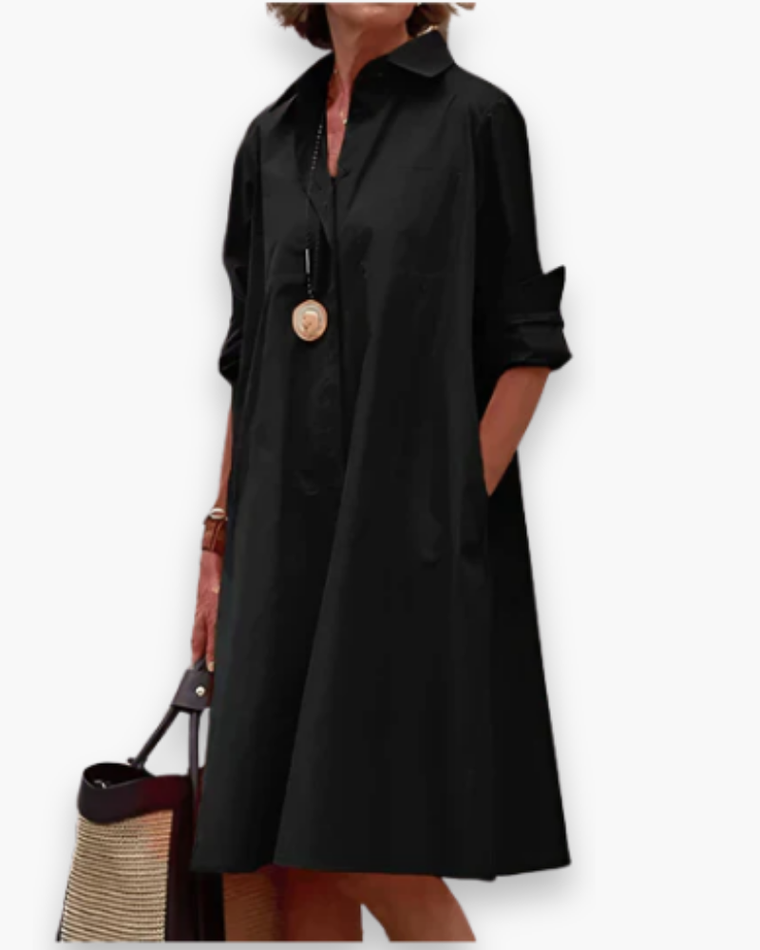 Robe Décontractée À Col Classique | Légère Et Stylée