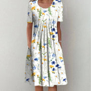 Marine - Robe Fleurie Décontractée Femme