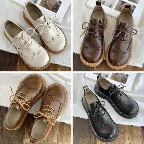 Aurore - Chaussures Oxford Bout Carré Large Femme