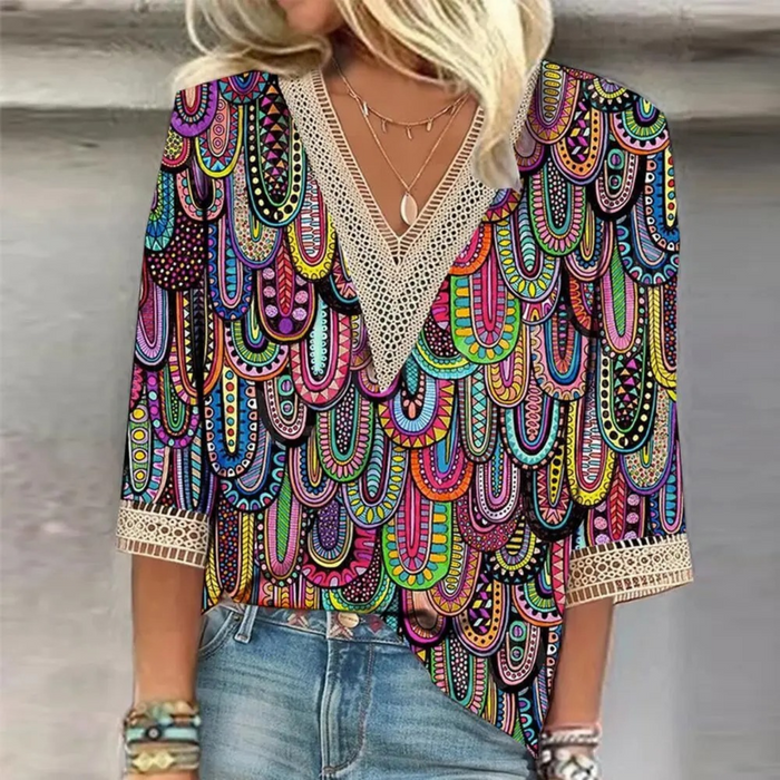 Blandina - Blouse En Chiffon D'Été Avec Détails Délicats