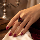 Bague Cœur en Rubis Argent — Doumira
