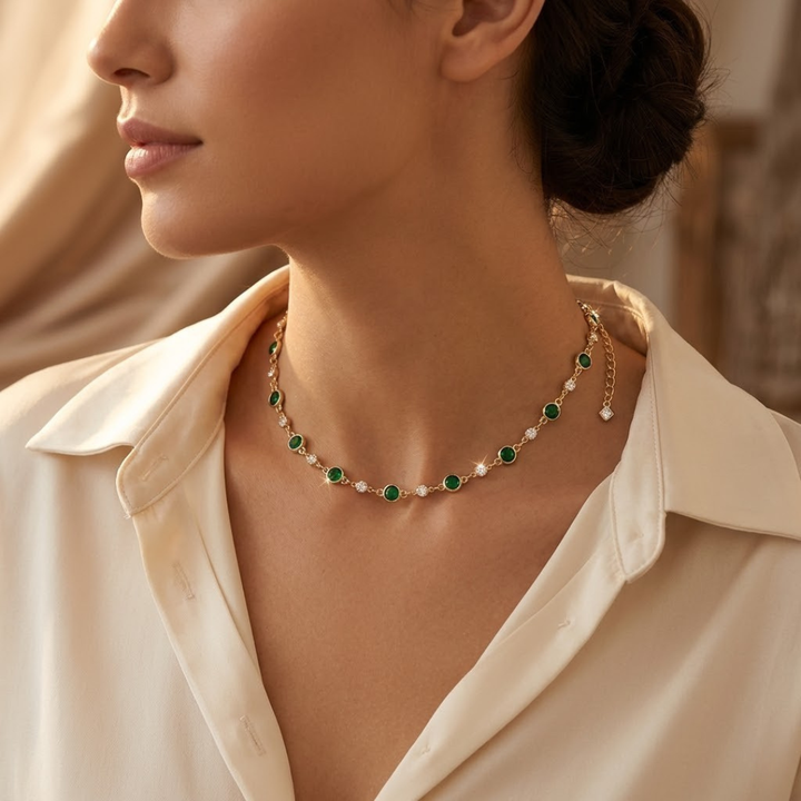 Collier Station Émeraude en Or — Doumira